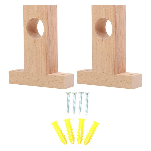 Wooden Curtain Rod Holder Brackets, Ceiling Mount, 30mm Diameter Pole