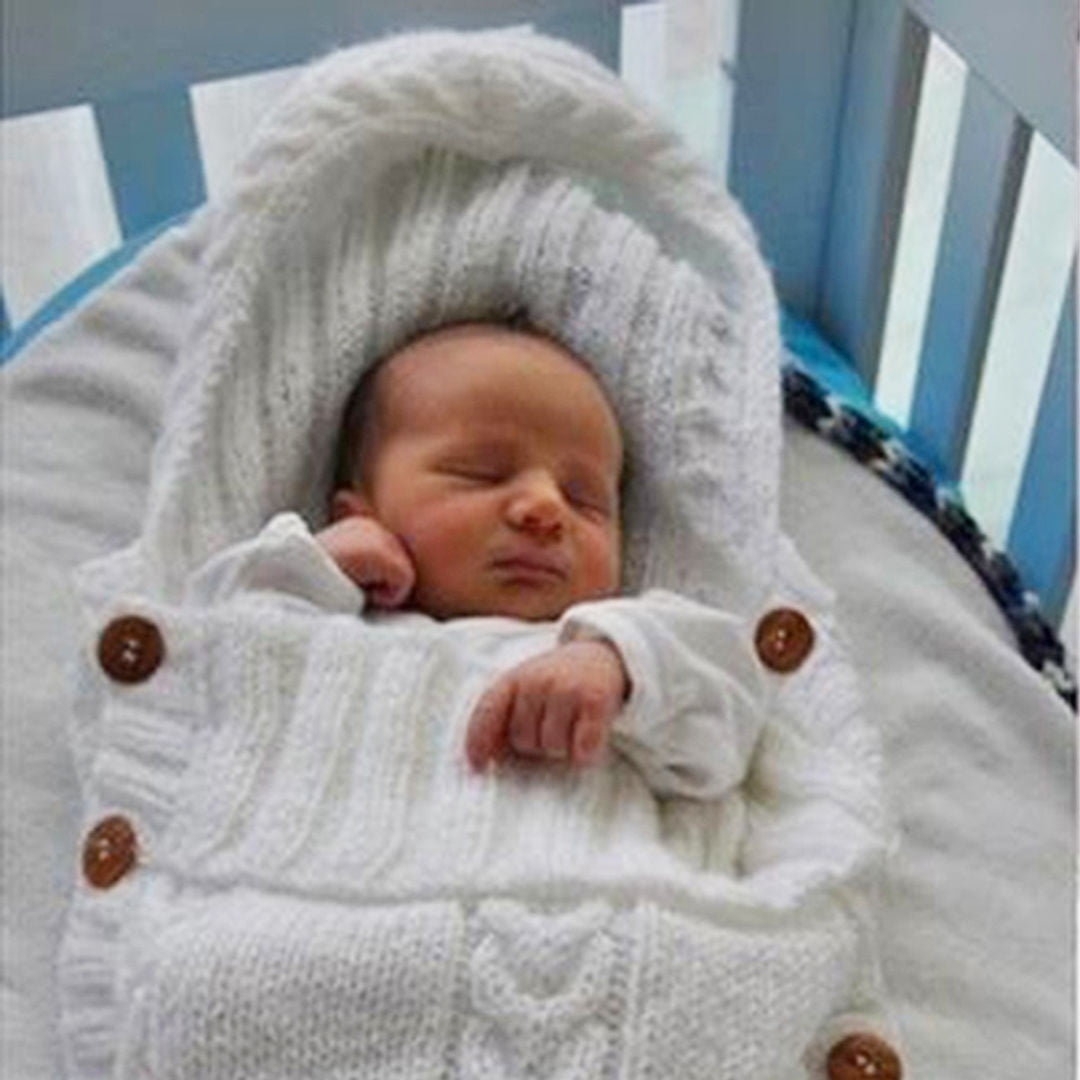 Newborn Baby Infant Knit Swaddle Wrap Swaddling Blanket Warm Sleeping Sack Bag 