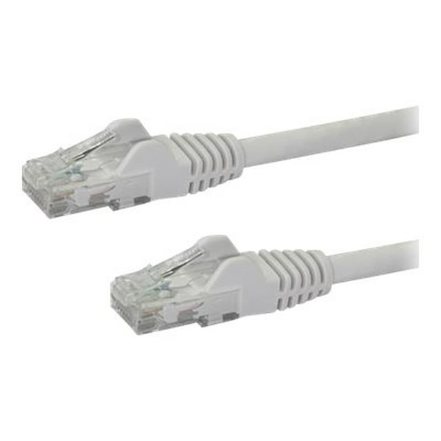 StarTech.com 2ft CAT6 Ethernet Cable, 10 Gigabit Snagless RJ45 650MHz 100W PoE Patch Cord, CAT 6 10GbE UTP Network Cable w/Strain Relief, White, Fluke Tested/Wiring is UL Certified/TIA - Category 6 - 24AWG (N6PATCH2WH) - Patch cable - RJ-45 (M) to RJ-45 (M) - 2 ft - UTP - CAT 6 - molded, snagless - white