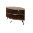 thumbnail image 4 of Fan Shape Reclaimed Wood Corner Media Table for Living Room Wise Use Your Space, 4 of 5