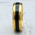 thumbnail image 3 of 100S JEWELRY Two Tone High Polish Black Center Gold Edge Tungsten Rings Men Wedding Bands Promise Engagement Size 6-16 (Tungsten, 7), 3 of 6