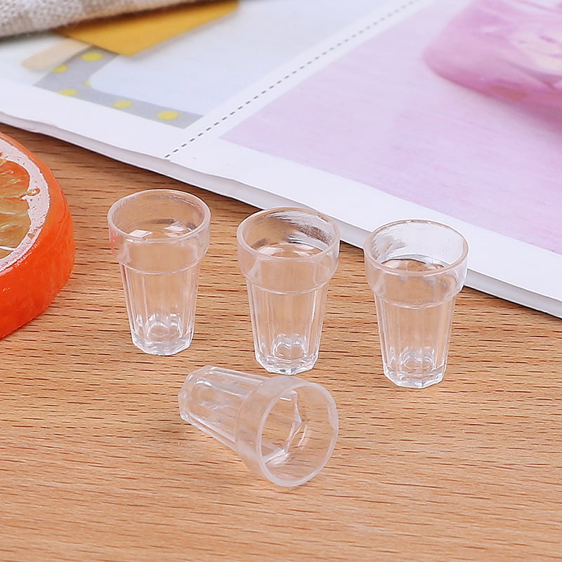1/12 Dollhouse Miniature Kitchen Tableware Clear Water Glasses Decoration 