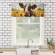 thumbnail image 3 of Cortinas con estampado de vacas divertidas, cenefas para ventana con diseño de animales de granja, granja, vida silvestre occidental, girasol, bolsillo para barra, cenefa para ventana para sala de, 3 of 6