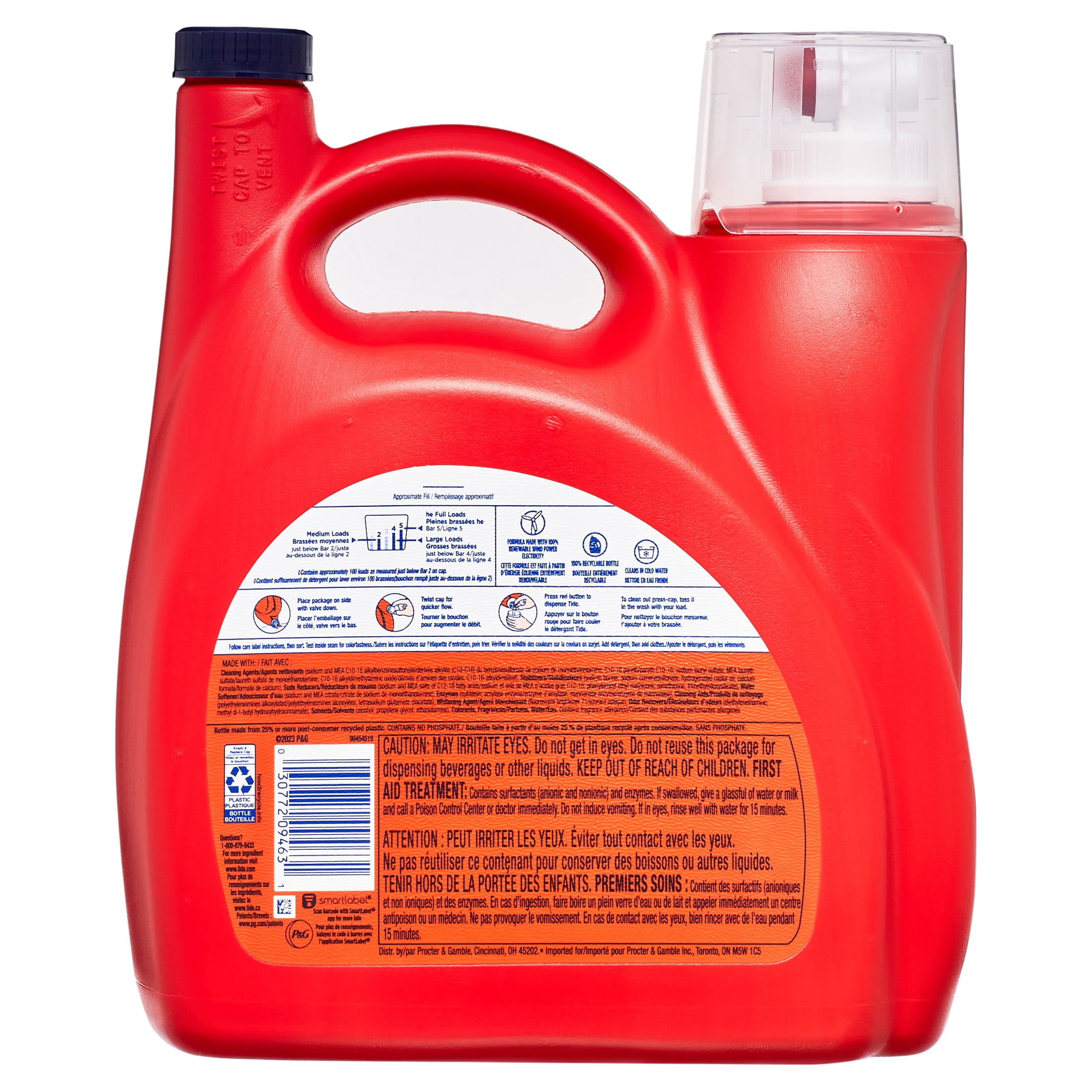 Tide Liquid Laundry Detergent, Clean Breeze, 100 loads, 146 oz