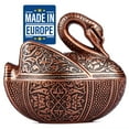 thumbnail image 1 of Antique Candy Serving Bowl with Lid, Authentic Fancy Sugar Bowl, Ottoman Style Metal Swan Turkish Delight Serving Dish, Silver Decorative Centerpieces Dish, 1 of 7