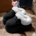 thumbnail image 2 of Wovix Women and Men Fleece Lined Clogs Shoes Memory Foam Thermal Fuzzy Slippers Winter Waterproof Indoor Outdoor Slipper Soft Slide On Comfort Platform Footwear Black 36, 2 of 4
