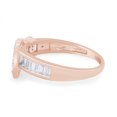 thumbnail image 4 of Round & Baguette Cut White Cubic Zirconia Belt Buckle Band Ring In 14K Rose Gold Plated 925 Sterling Silver (Color:White, Clarity: VVS1-VVS2) -6.5, 4 of 9