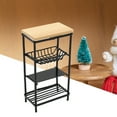 thumbnail image 3 of Trayknick Mini Kitchen Side Cabinet High Simulation Accessory Black Kitchen Side Cabinet Display Storage Shelf for Kitchen Scene Black, 3 of 13