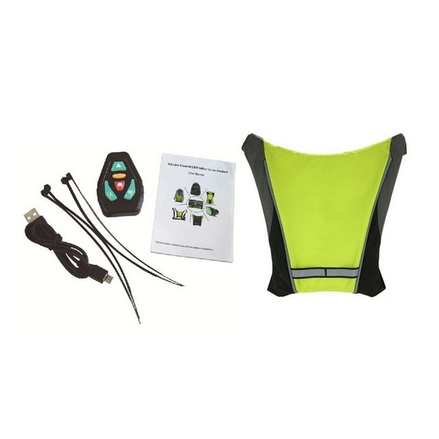 Advancent Bicicleta Ciclismo Chaleco Alta visibilidad Bicicletas nocturnas Ciclismo Control remoto Indicador de ropa Advertencia de seguridad Ciclismo Amarillo