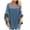 Blue, variant on Womens Graphic T-shirts Long Sleeve Crewneck Batwing Tops Floral Patchwork Plus Size Summer Pullover Tops Brown M