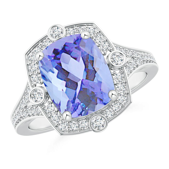 Unique Art Deco Tanzanite Wedding Ring 14k Rose Gold Tanzanite Engagement Ring Art Deco Milgrain Bridal Anniversary Ring Women Promise Ring