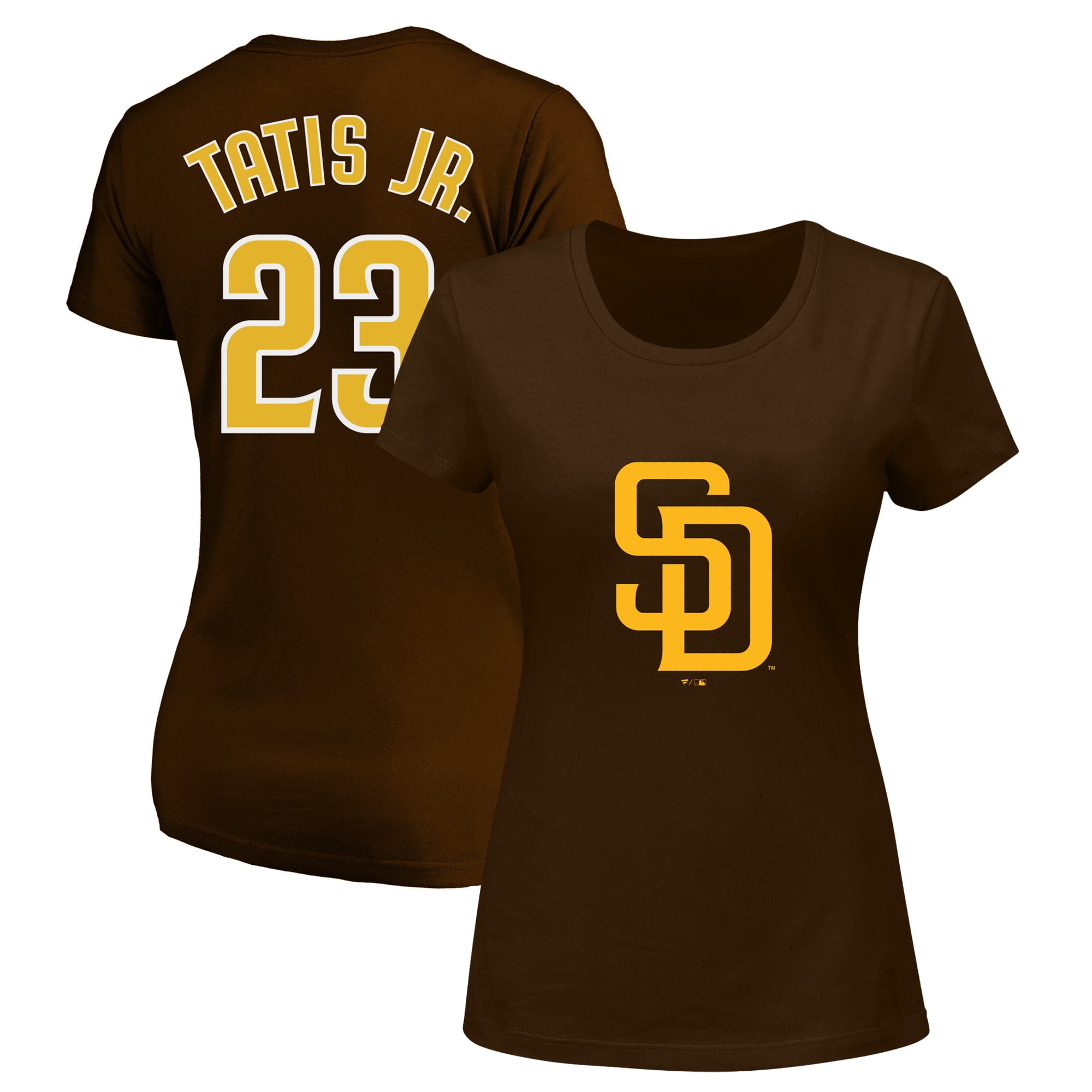 Women's Fanatics Fernando Tatis Jr. Brown San Diego Padres Plus Size Name & Number T-Shirt