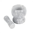 thumbnail image 2 of Hermoso Mortero De Mármol Pulido Blanco Y Gris Veteado Para Especias Con Hierbas Para Especias, Juego De Triturador De Pastillas Para Ajo, Especias, Piedra, Cocina, Hogar, Interior Inevent HA015859-00, 2 of 6