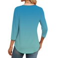 thumbnail image 4 of 3/4 Sleeve Blouses for Women! Comdrip 3/4 Length Sleeve Womens Tops Round Neck Casual Tunic Tops Basic Pleated Shirts Loose Fit 2025 Womens Blouses 3/4 Sleeve Light Blue M, 4 of 6