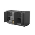 thumbnail image 2 of Homestock City Sleek 60 Inch Double Bathroom Vanity In Dark Gray, No Countertop, No Sink, Matte Black Trim, 2 of 4