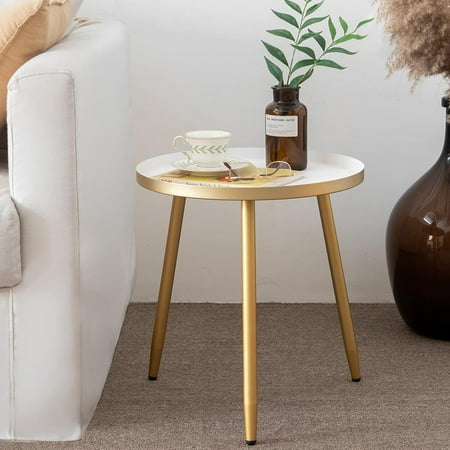 AOJEZOR Accent Side / End Table, Waterproof Metal Structure, Great for Living Room, Bedroom, Indoor & Outdoor, Matte Black Tray Surface with 3 Legs, Ideal for Any Room