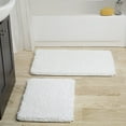 thumbnail image 2 of Lavish Home 67-18-W Memory Foam Shag Bath Mat, White - 2 Piece, 2 of 6