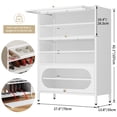 thumbnail image 2 of Foreate 6-Tier Metal Shoe Cabinet with 3 Flip-Up Tempered Glass Doors - Ideal for Entryway, Hallway, Living Room - Holds 18 - 24 Pairs - Sturdy, Waterproof, Space - Saving, 2 of 6