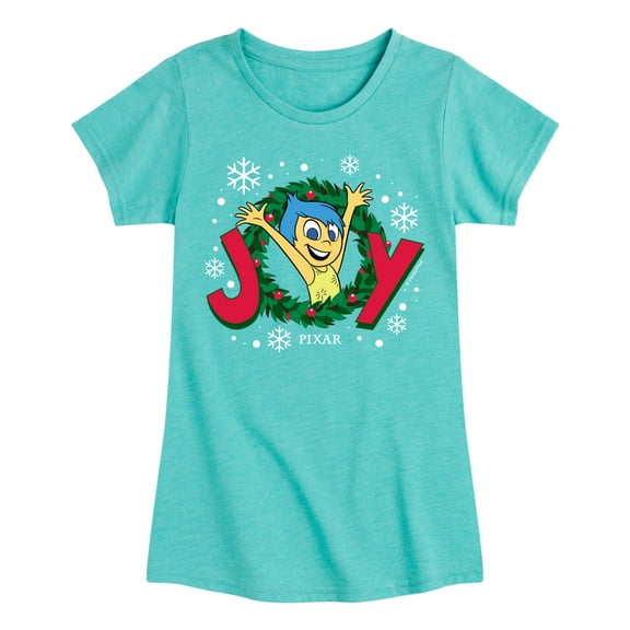 Inside Out 2 - Joy Wreath - Girls Fitted Short Sleeve Graphic T-Shirt