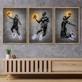 thumbnail image 3 of wall26 Framed Canvas Print Wall Art Set Neon Light Basketball Player Slam Dunk Sports &amp; Fitness Athletes Digital Art Pop Art Modern Portrait for Living Room, Bedroom, Office - 24"x36"x3, 3 of 5