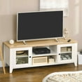 thumbnail image 2 of DUOSONG Homcom Modern Tv Stand, Entertainment Center With Shelves And Cabinets For Flatscreen Tvs Up To 60" For Bedroom, Living Room, White White MDF Primary Living Space TV & Entertainment Furniture, 2 of 9