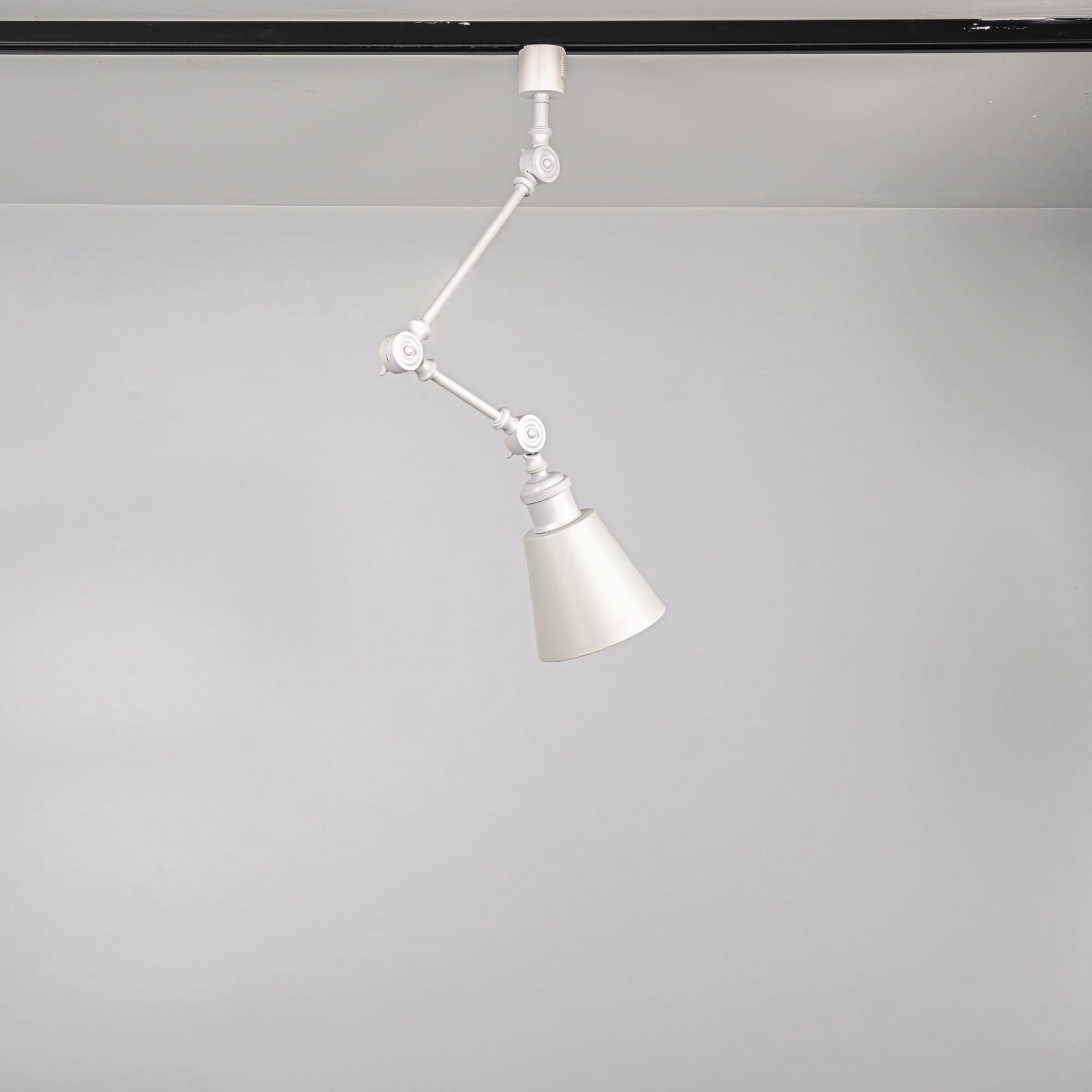 KAYYELAMP 3-Pack Adjustable Angle H-Type Track Mount Lighting White Metal Mini Shade Minimalist Style E26 Track Lamp For Home Decor Background Gallery Store(No Track, Bulb)