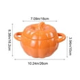 thumbnail image 3 of 1800ML Ceramic Cute Pumpkin Cup Ceramics ffee Mug Milk Soup Breakfast Large Double Ears Noodles Bowl （Orange）, 3 of 6