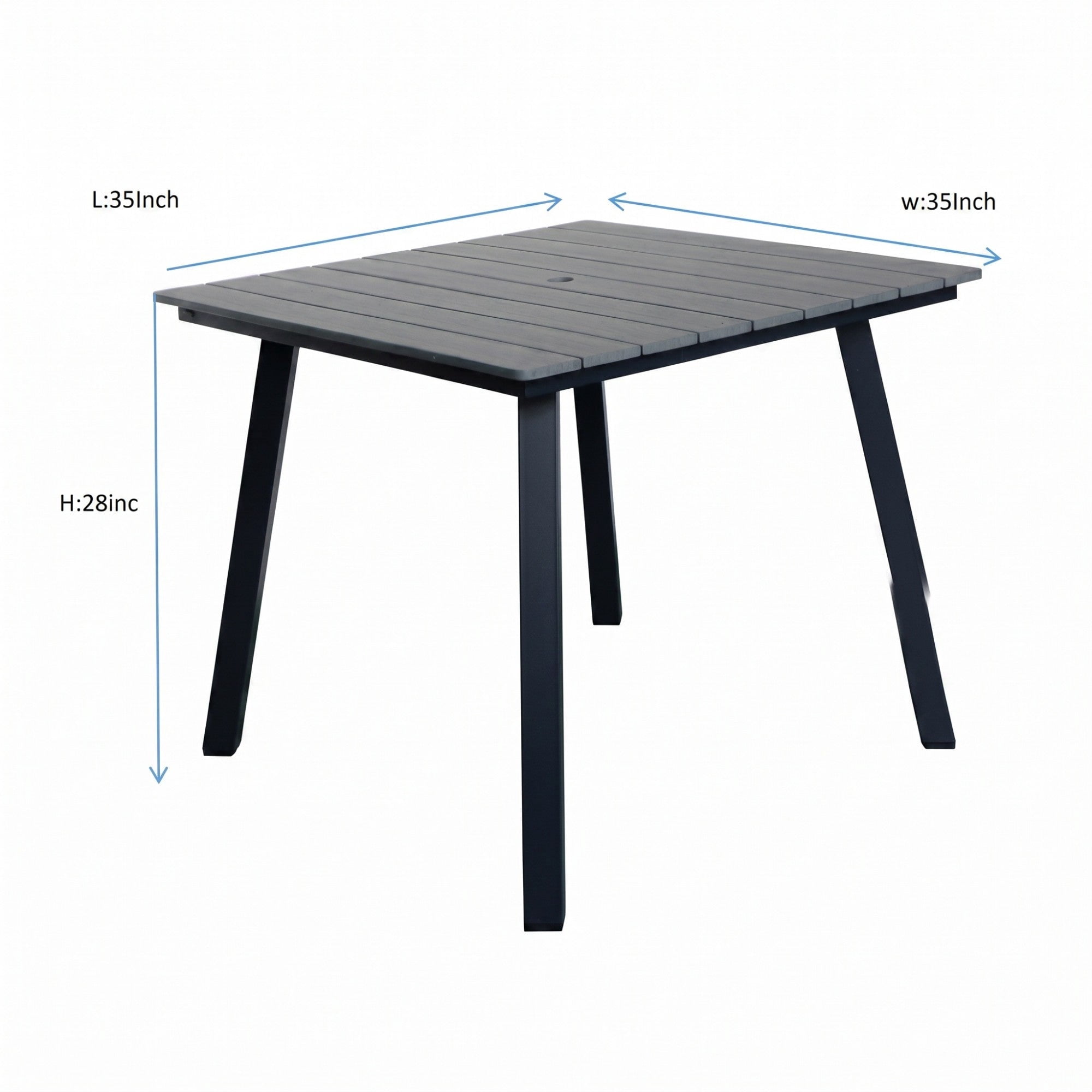 Sailvan Outdoor Dining Table Collection with Umbrella Hole, All-Weather Foldable & Square Options