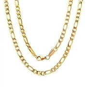 14K Gold Filled Solid Figaro Necklace 24"
