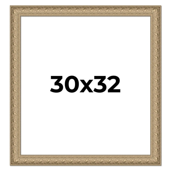 30x32 Frame Ornate Silver Beaded Solid Wood Picture Frame Width 2.5 Inches | Interior Depth 1