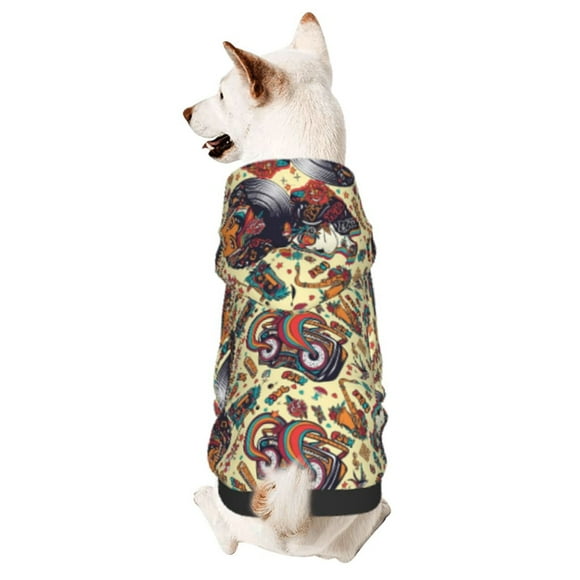 Balery Fashion Hippie Girl Sudadera con Capucha para Perros Pequeños – Ropa para Mascotas, Disfraz para Perros y Gatos, Ideal para Fiestas y Cosplay-X-Small