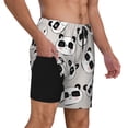 thumbnail image 3 of Picia Cute Panda pattern Mens Swim Trunks with Compression Liner Stretch Beach Shorts Quick Dry with Zipper Pockets No-Chafing Board Shorts-Small, 3 of 9