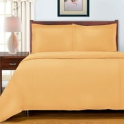 Egyptian Cotton 600 Thread Count Stripe Duvet Cover Set, Gold, King/California King by Superior
