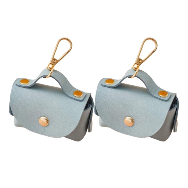 Dispensador de bolsas para excrementos de mascotas, soporte para bolsas de recogida de excrementos de perro, bolsa de almacenamiento resistente y fácil de usar. Azul