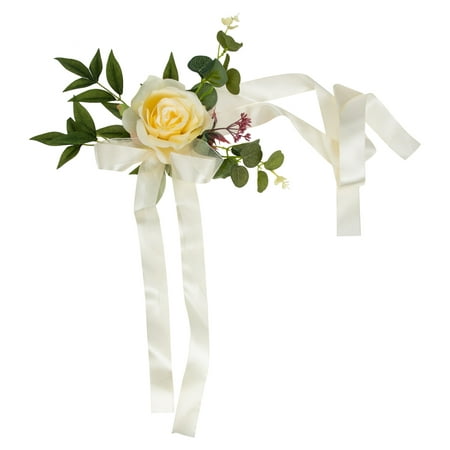 

Wedding Chair Aisle Party Decorations Flower Decor Garland Floral Sashes Flowers Ceremony Decoration Ribbon Wreath Silk