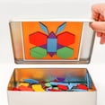 thumbnail image 2 of Magnetic Intelligence Tangram Puzzle Game, Wooden Early Education Magnetic Toy, Early Education Interactive English Cognitive Card, Enlightenment Children's Toy, Puzzle Toy, 2 of 5