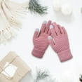 thumbnail image 4 of 1 Pair Soft Women's Winter Touch Screen Gloves,Unisex Touch Screen Winter Gloves for Smartphones and Tablets,Elastic Cuff Thermal Knit Warm Gloves for Man Women Cold Weather Gifts,Pink,3.14x8.26", 4 of 4