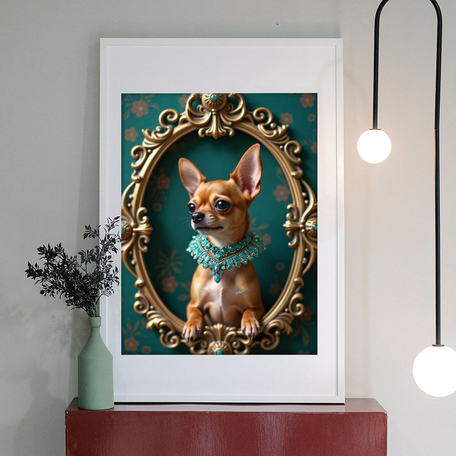 Diamond Art Kit for Adults, Chihuahua Regal Portrait Vintage Decor Diamond Painting for Adults Beginners, DIY Diamond Art Painting Kits, 5D Diamond Painting Crafts for Home Decor 12x16 Frameless