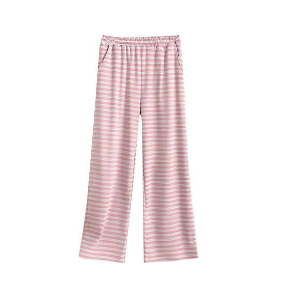 Women's Drawstrings Lounge Pants with Pockets Plaid Bottom with Pockets Casual Trousers Wide Leg Sleep Pants Soft Pajamas Fashion Sleepwear