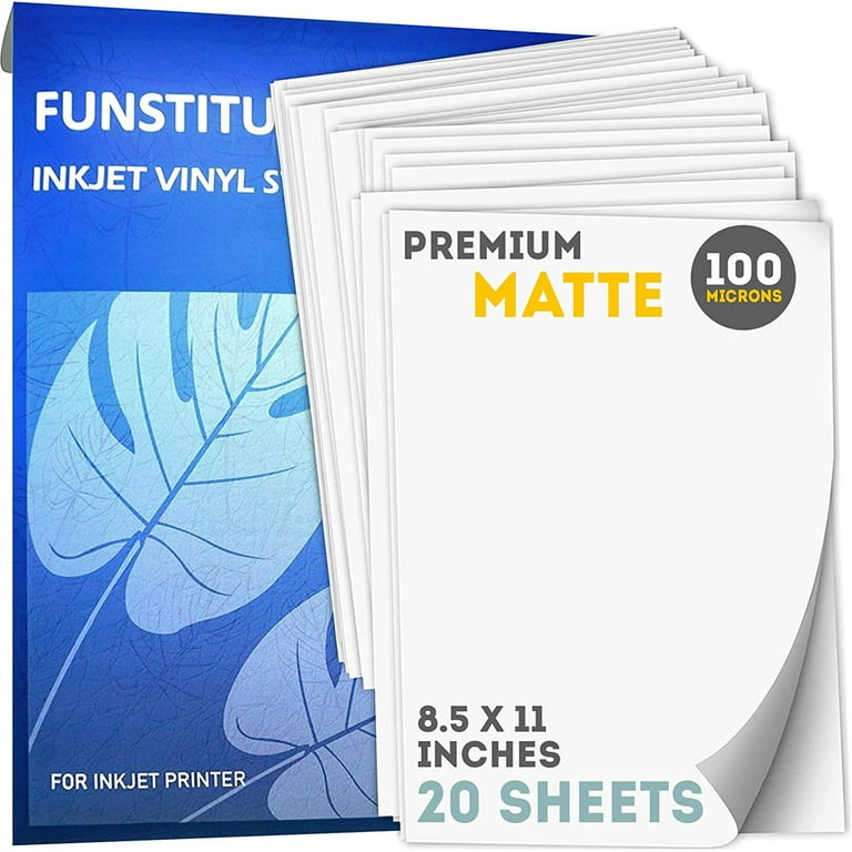 lejlighed Funktionsfejl emne FUNSTITUTION Clear Vinyl Sticker Paper for Inkjet Printers School Supplies,  20 Sheets - Walmart.com