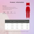 thumbnail image 7 of iiniim 2pcs Women Latin Dance Outfits Sets Tassel Camisole Tops Fringe Pants Modern Salsa Ballroom Costume Red XL, 7 of 7