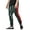 Green, variant on Mens Jogger Track Pants with Zipper Pockets Two Tone Stripe Casual Stretch Skinny Fit