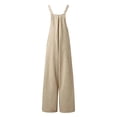 thumbnail image 4 of NordicNest Cotton Linen Overalls for Girls – Casual Mid Waist Denim Trousers with Suspenders, Breathable Spring Summer Pants Kids 4-15Y, 4 of 5