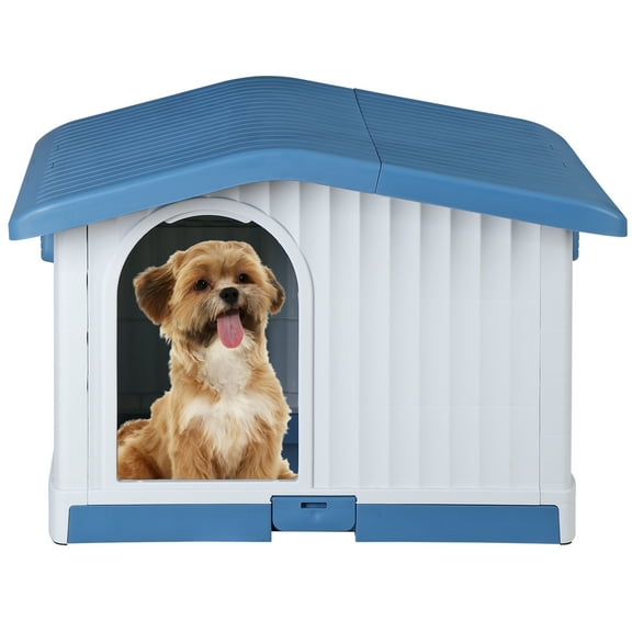 XiHuaZhaoChen Large Dog House Indoor Outdoor Dog Kennel Waterproof Puppy Shelter with Liftable Roof Detachable Base and Adjustable Bar Window