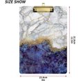 thumbnail image 2 of FMSHPON BlueWhite Marble Glitter Clipboard Hardboard Wood Nursing Clip Board and Pull for Standard A4 Letter 13x9 inches, 2 of 7