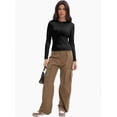 thumbnail image 3 of Women’s Basic Skinny Crop Top Tee Shirt Short Sleeve Workout Round Neck Cropped Tshirt, 3 of 6