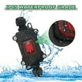 thumbnail image 3 of Uxcell Toggle Switch, Rocker Button Inline Cord Switch DPST ON-OFF IP65 Waterproof with Red Rocker Button AC125V-250V/16A-20A, 3 of 6