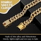 thumbnail image 4 of Collar de Cadena de Perros Gatos Collar Cubano de Diamantes Cadena de 12 mm de Ancho Collar de Perro Pequeño de Metal Collar de Cristal Cubano de Mascotas (Oro, Color AB, 14 Pulgadas), 4 of 7
