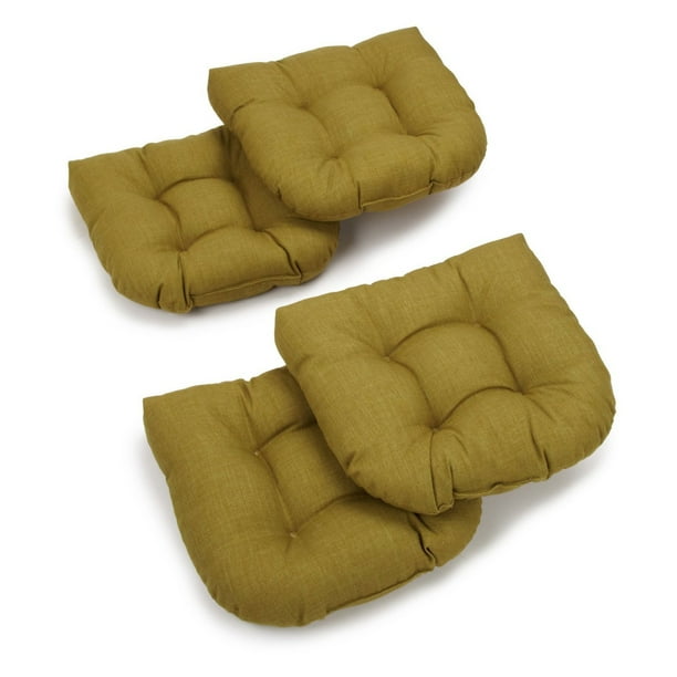 Blazing Needles Reo Solid U-Shaped Outdoor Chair Cushion - Set of 4 - Walmart.com - Walmart.com