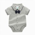 thumbnail image 2 of Farysays Baby Boy Outfit Bow Short Sleeve Romper Bodysuit Banquet Wedding Gentleman Jumpsuit Newborn Clothes, 2 of 9